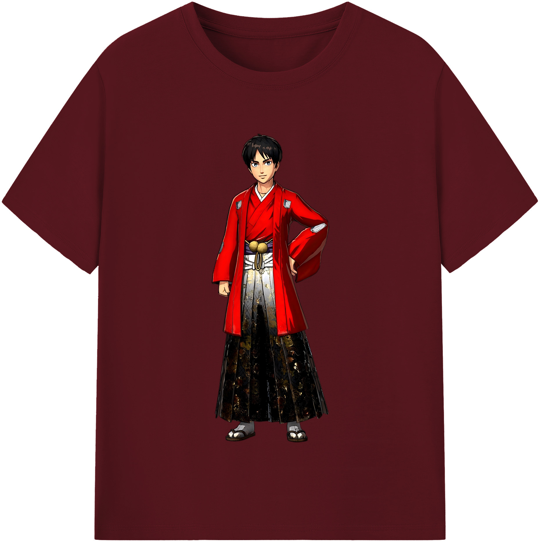 （画像用） 進撃の巨人 エレン･イェーガー Attack on Titan Eren Jäger 綿100％半袖Tシャツ（フロントプリント）